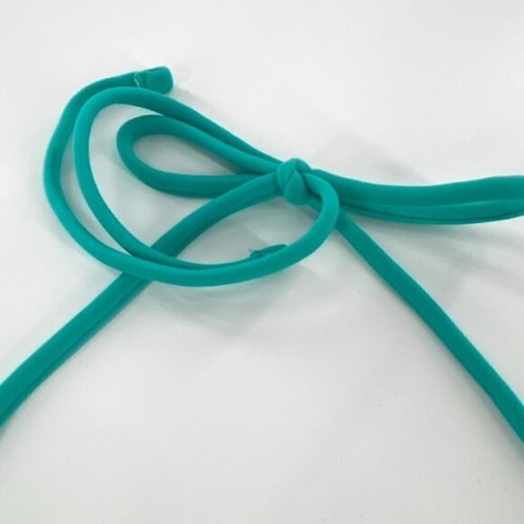 Reversible Triangle Bikini Swimsuit Halter Top Juniors Sz L Chevron Neon Green - Picture 16 of 16